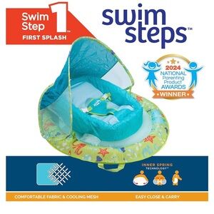 NWT Swimways infant spring Float with sun canopy